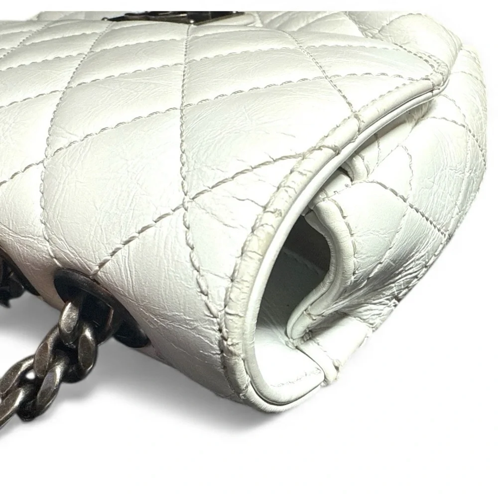 Chanel White Quilted Crossbody/Shoulder Bag with Chain